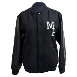A.P.C. x Jean Touitou Miss Rayon Varsity Jacket in Black Wool